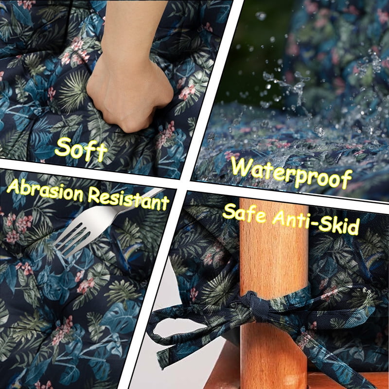 Swing Cushions 3 Seater Replacement, Waterproof Porch Swing Cushions, Thicken 5" Bench Cushions for Outdoor Furniture With Backrest , Patio Loveseat Sofa Pads（hummingbird,40*55in）