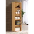 thumbnail image 3 of Hodedah 12 x 16 x 60 Inch 5 Shelf Bookcase and Office Organizer, Beech Finish, 3 of 5