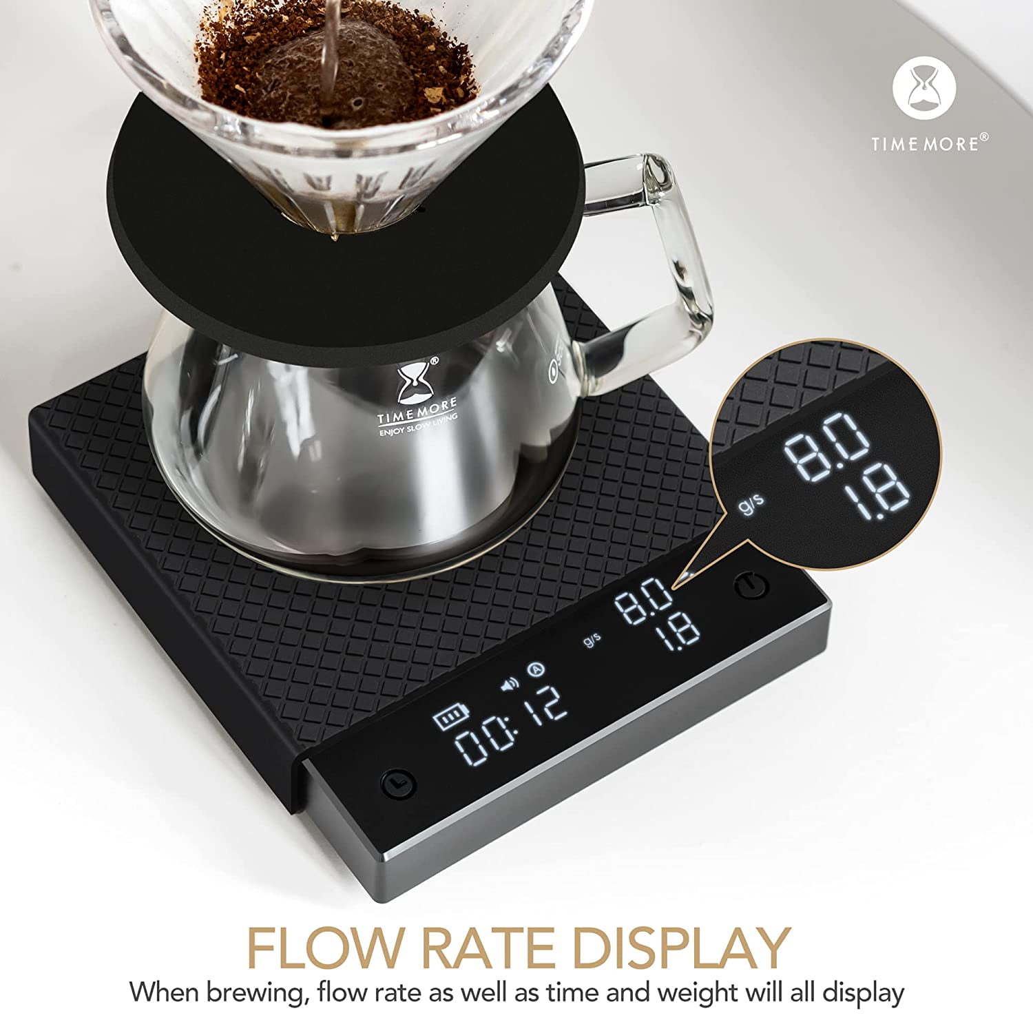 TIMEMORE Black Mirror Basic II Coffee Scale with Timer Espresso Scale 2KG  Electronic Food Kitchen Scale for Baking Cooking