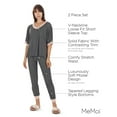 thumbnail image 3 of MeMoi Women's Contrast Trim Loose Fit Modal Short Sleeve and Pants Set - Mens - Male, 3 of 7