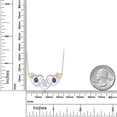 thumbnail image 3 of Gem Stone King 925 Silver and 10K Yellow Gold White Lab Grown Diamond and Purple Amethyst Heart Shape Pendant Necklace for Women (0.83 Cttw, with 18 inch Chain), 3 of 3