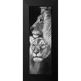 thumbnail image 2 of Atelier B Art Studio 11x24 Black Modern Framed Museum Art Print Titled - Lion and Lioness, 2 of 5