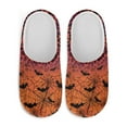 thumbnail image 2 of POLERO Orange Spider Web Bats Leopard Print Closed Toe House Slippers for Woman Men Soft Cotton Indoor Shoes Memory Foam Slip On Bedroom Slippers, Size 4.5-5.5, 2 of 7