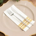 Efavormart 20 Pack White Gold Soft Linen-Like Paper Napkins With Gold ...