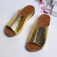 thumbnail image 5 of hopeusnice Women's Slippers Plus Size Available Open Toe Round Toe Sole Durable Construction For Long Term Use Gold 7.5, 5 of 9