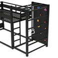 thumbnail image 3 of Bellemave Bunk Bed with Slide & Basketball Hoop, Twin over Twin Bunk Bed with Pull-up Rings and Climbing Wall, Metal Twin Size Loft Bed with Bookcase and Play Space, Black, 3 of 9