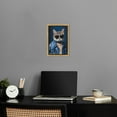 thumbnail image 3 of Denim Jacket Cat Canvas Quirky Cat Art Prints By Notoriart, Gold Frame, 10" x 15", 3 of 7