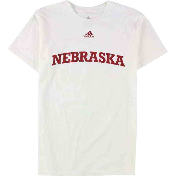 Adidas Mens Nebraska Graphic T-Shirt, white, M