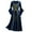 Navy, variant on FYEGRE Women Trumpet Sleeve Irish Dress with Corset Gothic Retro Long Sleeve Traditional Halloween Outfit for Women Brown M
