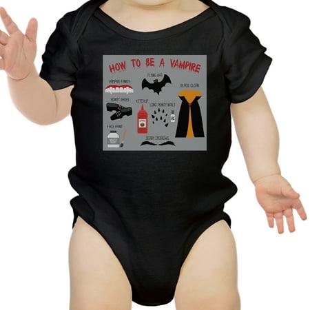 

Vampire Steps Halloween Baby Bodysuit Black Cute Baby Boy Bodysuit