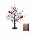 thumbnail image 2 of Vintage Glowing Tree with Cardinals, 21 in LED Cardinal Christmas Tree with Berries, Little Red Bird Trees Light, Twinkle Trees Lamp with Lighted Branches, Vintage Indoor Tabletop Christmas tree, 2 of 11