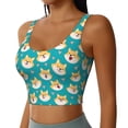 thumbnail image 2 of Goofa Cute Shiba1 Printed Sports Bras for Women, High Impact Running Bra Workout Crop Tank Tops Longline Sports Bra Push up-X-Large, 2 of 9