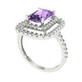 thumbnail image 2 of 2.62 ct Emerald Cut Simulated Alexandrite with Simulated Diamond Halo Accents 14K White Gold Womens Engagement Ring, 2 of 6