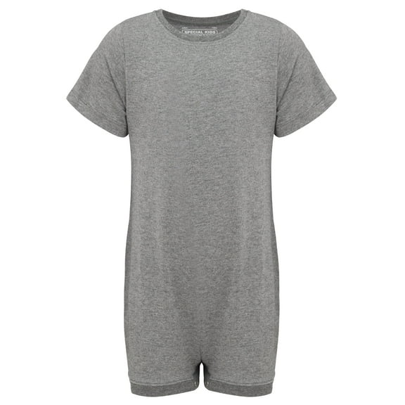 Kaycey Adaptive Clothing Popper Vest, Short Sleeve, Grey, Medium