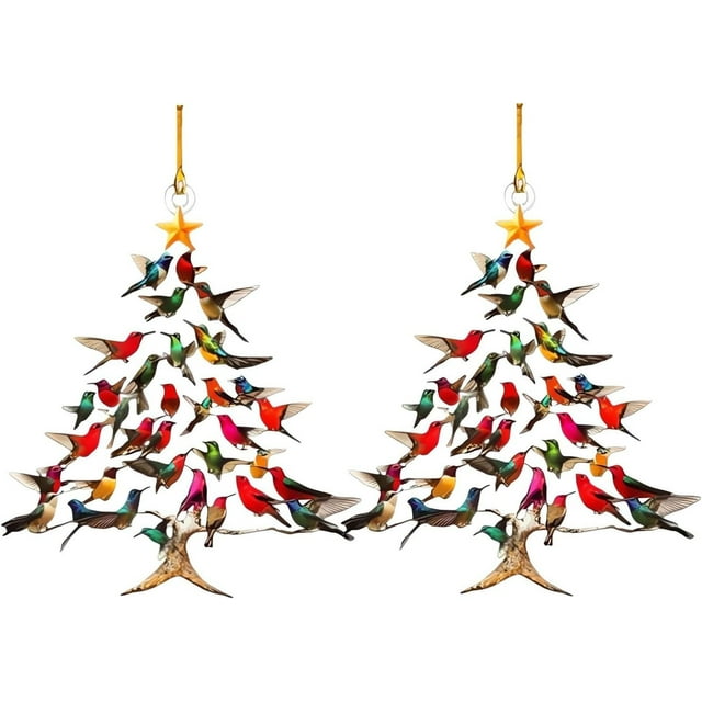 Adorno colgante de colibrí, regalo para amantes de los colibríes, colorido colibrí apilado, adornos de colibrí acrílicos de doble cara, regalos para festivales, artesanía decorativa familiar.