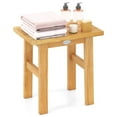 thumbnail image 1 of Costway 18" Teak Shower Bench Waterproof Spa Bath Stool for Shaving Legs for Bathroom, 1 of 10
