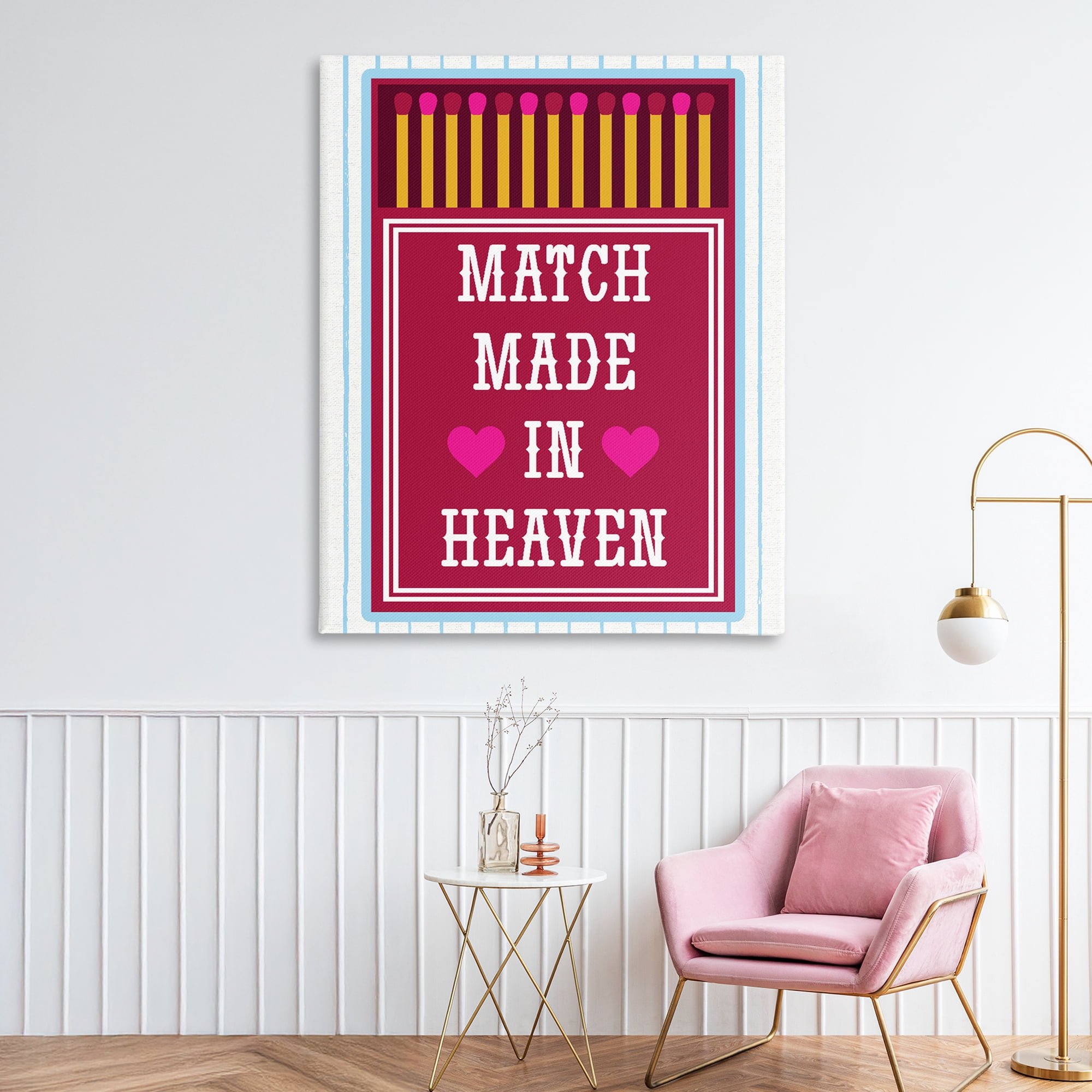Stupell Industries Vintage Match Made In Heaven Canvas Wall Art, design by Lil' Rue
