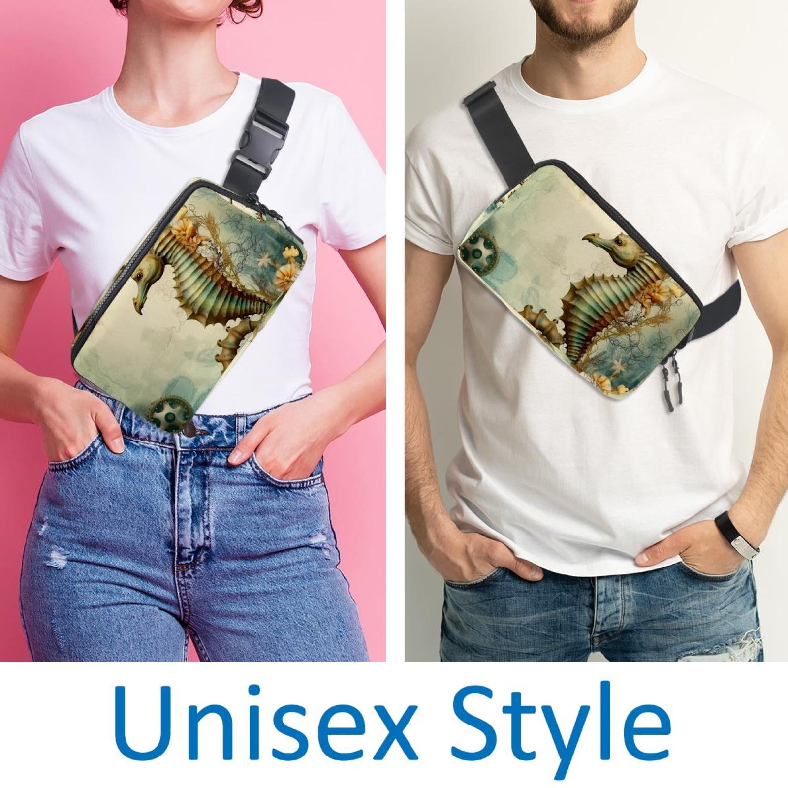 Sea horse Lightweight Adjustable Fanny Pack with Extension Strap - Unisex Crossbody Bag Money Belt
