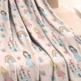 thumbnail image 3 of Rainbow Princess Castle Pattern Blanket,Comfortable Soft Flannel Throw Blanket,All Season,Warm Lightweight Blankets for Sofa Bed Couch Living Room Chair,30"x40", 3 of 4