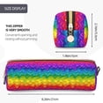 thumbnail image 3 of Disketp Bright Rainbow Estuche de Lápices de Cuero con Cierre, Estuche Compacto para Papelería, Bolígrafos y Accesorios Pequeños, 3 of 7