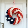 thumbnail image 5 of Nkmbld 4th of July Wreaths for Front Door, Red White Blue Round Shape Flower Wreath for Independence Day Memorial Day Flag Day Indoor Outdoor Decor, 5 of 8