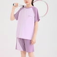 thumbnail image 3 of Hienoo Little Girls Sports Outfits Casual Short Sleeve T Shirt Shorts Set, Sizes 6-8Y, 3 of 3