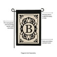thumbnail image 3 of Evergreen Flag Cambridge Chic Letter B Monogram Applique Garden Flag - 12.5" Wide x 18" High, 3 of 5