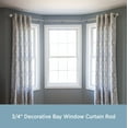 thumbnail image 2 of Kenney Mission Decorative Steel Bay Window Curtain Rod, 78-144" Adjustable Length, 3/4" Dia., Brushed Nickel, 2 of 7
