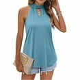thumbnail image 4 of Womens Summer Outfits, Women'S Tops, Trendy Women's Tank Top with Unique Hanging Neck Design and Lock Hole Detail for Casual and Dressy Occasions, 4 of 4