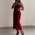 thumbnail image 1 of TaTaai Women's Summer V-Neck Sleeveless Backless Tie Slit Long Dress Solid Casual Midi Dress for Daily Casual and Party Occasions Gift, 1 of 7