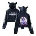 thumbnail image 1 of Pop cazadora para niña Demon Hunters Women's Fashion Cat-Ear Crop Top Hooded Sweatshirt （Navy）, 1 of 2