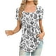 thumbnail image 1 of Blusa con estampado de manga corta y cuello cuadrado informal cómoda a la moda para mujer OAVQHLG3B Store  lin121212, 1 of 4