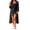 Black, variant on Women's Satin Robes Sets Cowl Neck Cami Dress and Long Sleeve Robe Lightweight 2 Piece Flowy Bridal Nightwear