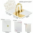 thumbnail image 3 of Gleaminglife 3D Pop Up Bride And Groom Gold Wedding Invitation Cards – Gold Laser Cut Floral Engagement Invitations With Envelopes & Inner Paper, 5 x 7 inches, 10 Sets, 3 of 9