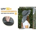 thumbnail image 6 of Solaris Outdoor Wide Brim Sun Hats with Neck Flap Blocking UV Protection Cap Unisex UPF 50+ Foldable Mesh Net for Fin, 6 of 8