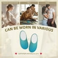 thumbnail image 7 of Rateoe Teal Turquoise Print Women's Men's Cotton Knit Slippers Lightweight Memory Foam Indoor House Shoes with Anti-Skid Sole-39/40, 7 of 7