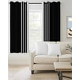 thumbnail image 2 of Black White Stripe Blackout Curtains 54 Inches Long for Bedroom, Modern Rustic Vertical Striped Thermal Insulated Room Darkening Black Out Window Curtain Panels Grommet Drapes for Living Room, 2 of 8