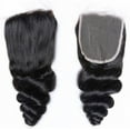 thumbnail image 3 of Brazilian Loose Wave Closure Unprocessed Human Hair Lace Closure (4X4) Natural Black Color 20Inch, 3 of 6