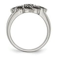 thumbnail image 2 of Chisel Stainless Steel Textured Flower Marcasite Ring, 2 of 7