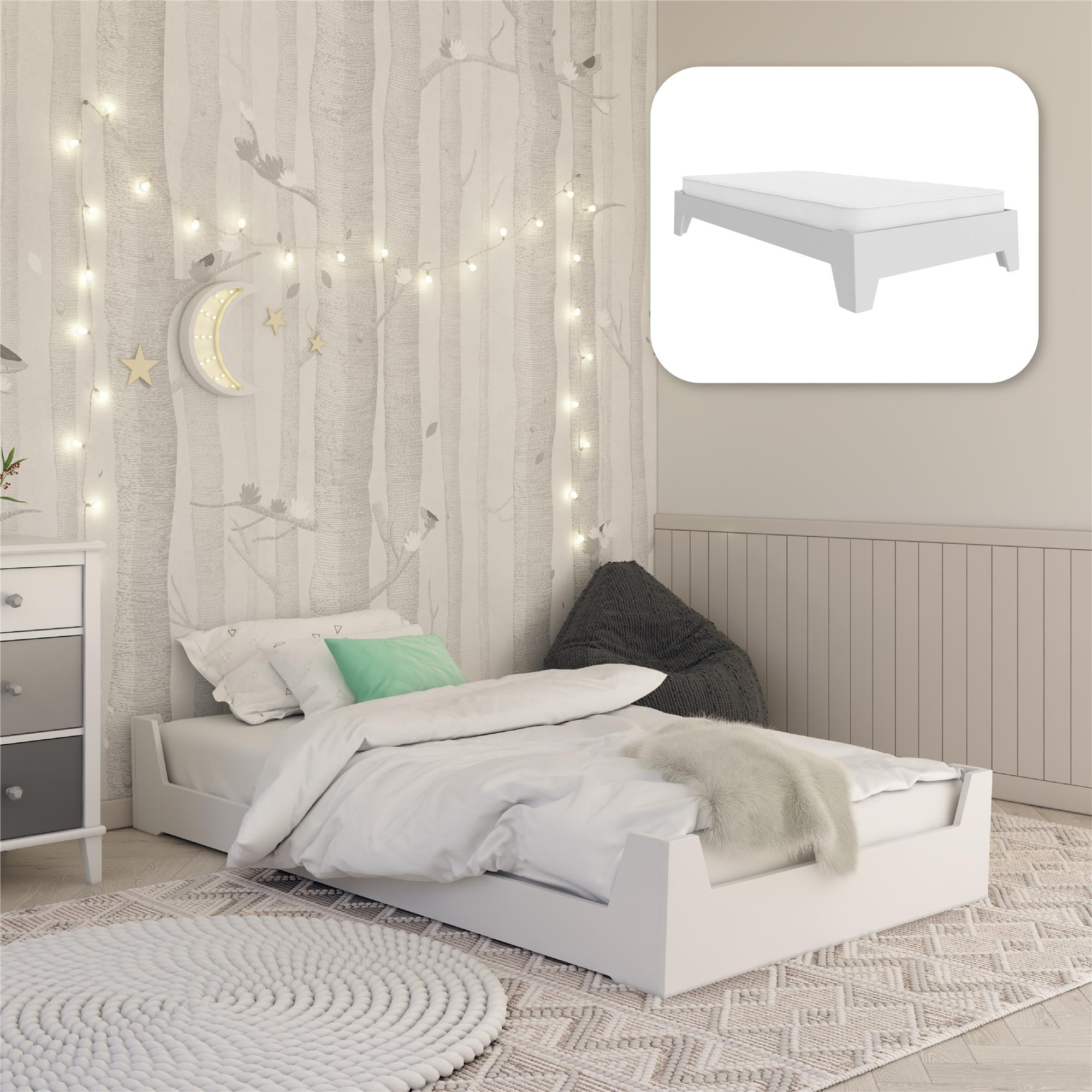 Little Seeds Alessi Kids Montessori Floor Bed with 2 Heights,