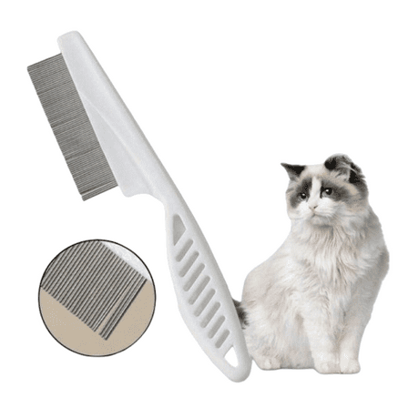 Fine-Tooth, Ergonomic Handle 3-Piece Stainless Steel Flea Comb for Dogs and Cats