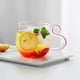 thumbnail image 4 of Taza de café transparente de doble pared con tapa, 473 ml (16 oz), diseño adorable de gato, de vidrio borosilicato con asa rosa., 4 of 8