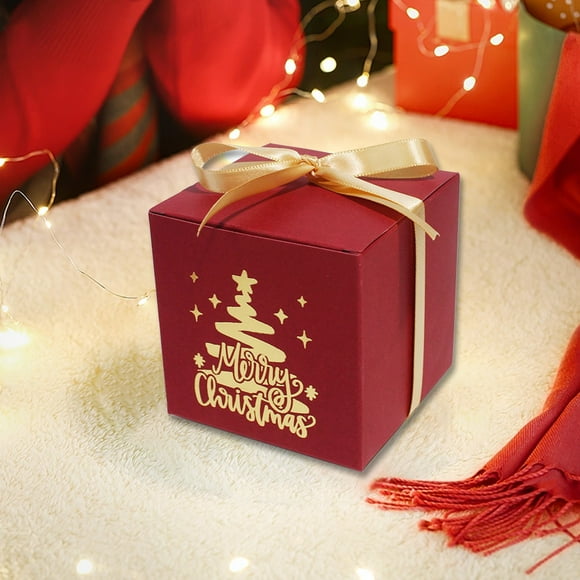 Christmas Hot Stamping Rectangle Box Originality Candy Box Stamping Christmas Tree Gift Box