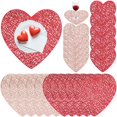 thumbnail image 1 of Juego de 20 manteles individuales y posavasos para San Valentín incluye 10 manteles individuales de amor 10 posavasos de corazón vinilo lavable decora, 1 of 6