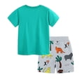 thumbnail image 3 of Shadoumai Toddler Boy Clothes Crewneck Train Dinosaur Short Sleeved Tops and Shorts Casual 2 Piece Basketball Performance Tank Top and Mesh Shorts Set 2 Piece Summer Outfit Kids, 3 of 5