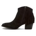 thumbnail image 3 of Marc Fisher Womens Sade Leather Almond Toe Ankle Cowboy, Black Suede, Size 6.0, 3 of 6