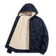 thumbnail image 3 of MHFRRA Chaqueta Informal de Manga Larga con Capucha y Forro Grueso para Hombre, para Otoño E Invierno Azul, 3 of 4