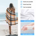 thumbnail image 4 of Beach Towel Orange Buffalo Plaid Bath Pool Towels Black Check Stripe Absorbent Beach Towel Soft Large Quick Dry Lightweight Camping Travel Sports Yoga Gym Swim Towels for Adult 35x70 Inch, 4 of 9