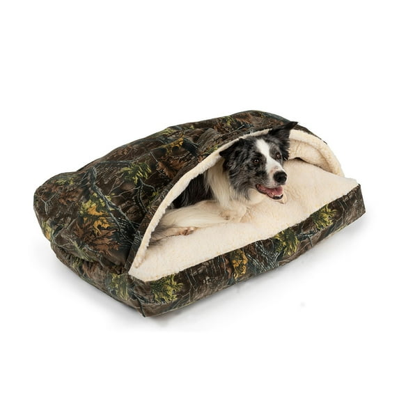 Snoozer Cozy Cave Rectangle Pet Bed, Small, Camouflage, Hooded Nesting Dog Bed