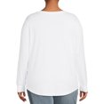 thumbnail image 4 of Terra & Sky Women's Plus Size V-Neck T-Shirt with Long Sleeves, 2-Pack, 4 of 5